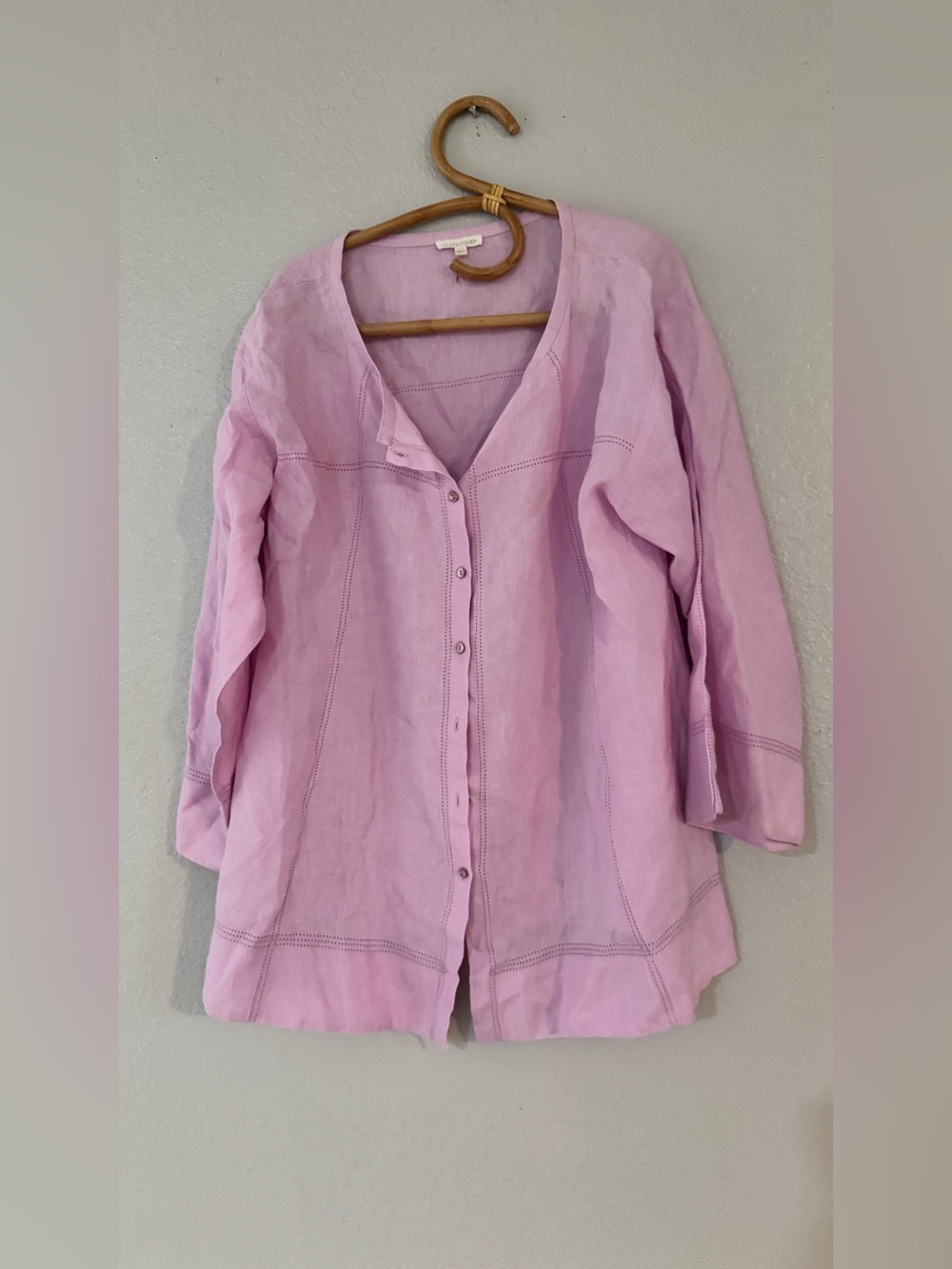 Eileen Fisher Lavender Irish Linen Tunic Blouse